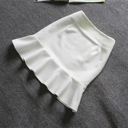 Spring and summer new lotus leaf skirt Black high waist skirt fishtail skirt shows thin zipper bag hip skirt A -line female