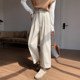 Small 7-point 145 meters white corduroy casual pants for women in autumn and winter plus velvet thickened eight-point harem pants xxs size
