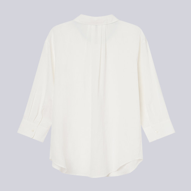 Hazzys Fashion Women's White Loose Cropped Sleeve Shirt Top Women's Casual Summer Shirt Jacket