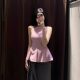 2025 Spring new sweet bow decoration short skirt hem suspender vest women's top 3067008
