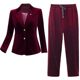 
Middle-aged and elderly women's gold velvet suit suit jacket wide-leg pants two-piece mother's suit spring and autumn new style