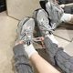 
Korean genuine leather and velvet dad shoes for women 2025 autumn and winter high-end thick-soled, breathable and versatile sports and casual shoes