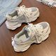 
Korean genuine leather and velvet dad shoes for women 2025 autumn and winter high-end thick-soled, breathable and versatile sports and casual shoes