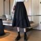 Retro cake skirt black skirt autumn and winter women's long skirt small Japanese skirt Mori A-line skirt spring and autumn