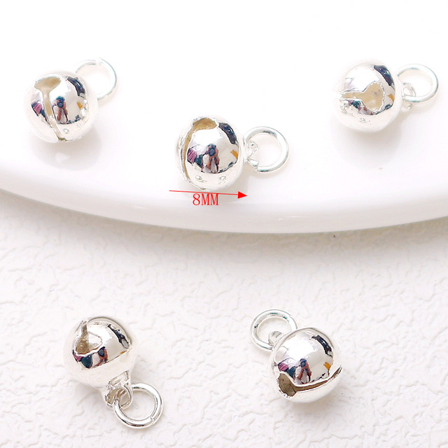 Copper plated 14K real gold will ring color-protecting bell 6/8/10mm bracelet DIY necklace small pendant jewelry pendant hanging decoration
