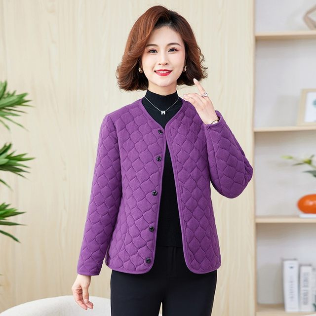 Middle-aged mother's autumn and winter clothing, German velvet cotton coat, women's inner liner, cold-proof cotton coat, middle-aged and elderly women's inner liner, warm small cotton-padded jacket