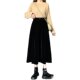 Autumn and winter new fat MM high -waisted medium long skirt velvet A -line skirt temperament versatile large size thin pocket long skirt

