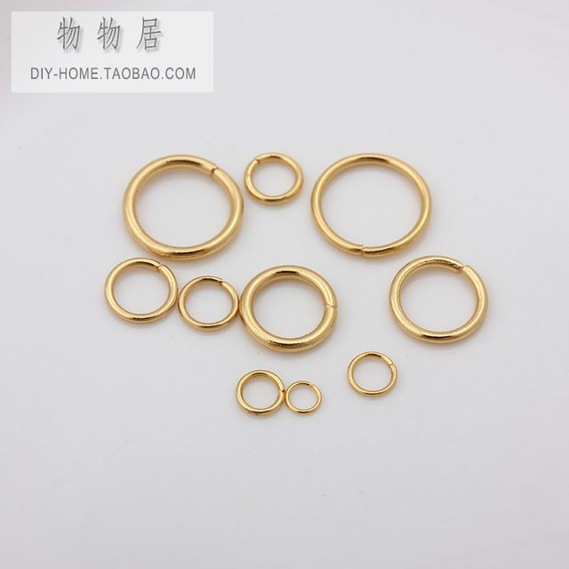 50 stainless steel titanium steel plated real gold open rings handmade small round rings bracelets necklaces earrings diy accessories
