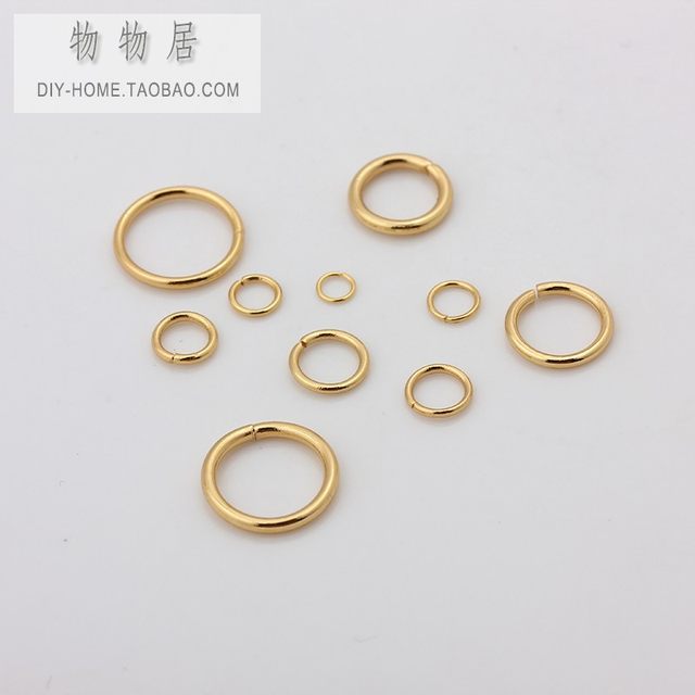 50 stainless steel titanium steel plated real gold open rings handmade small round rings bracelets necklaces earrings diy accessories