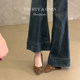 French style absolutely beautiful and not tiring point-toe high-heeled shoes 2025 autumn new women's shoes retro suede shallow mouth stiletto shoes
