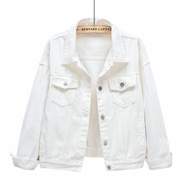 2021 spring style fashionable pink denim jacket for women fat mm slim top Korean style loose BF student casual jacket