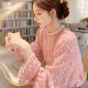 Floral polka dot shirt for women with high-end light luxury fashionable and beautiful shirt 2025 spring new French lace top
