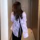 Temperament slimming black fashionable casual back slit shirt for women butterfly niche loose design sun protection top