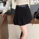 New spring and summer solid color skirt and age-reducing pleated skirt for women, large size high waist versatile suit short skirt A-line skirt