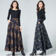 2018 Autumn and Winter New High Waist Large Size Skirt Zipper Large Hem Long Skirt Ethnic Style Retro Mid-Length Winter Skirt for Women
