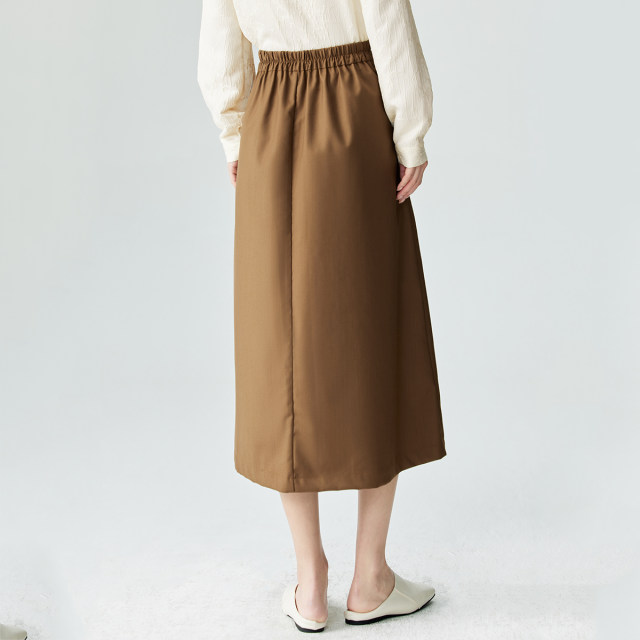 Inman Commuter Retro A-line Skirt for Women 2024 Summer New French Temperament Versatile Slim Mid-Long Skirt