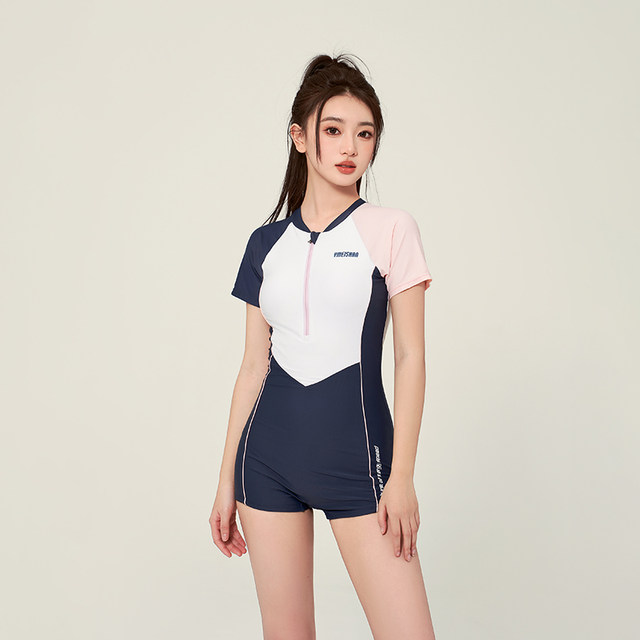 Yimeishan one-piece swimsuit slimming 2025 new conservative flat corner swimming pool special sports beginner swimsuit