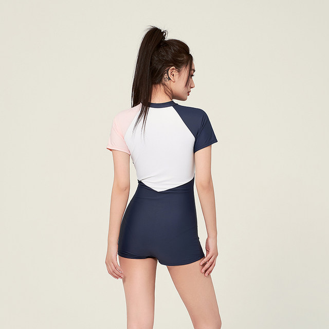 Yimeishan one-piece swimsuit slimming 2025 new conservative flat corner swimming pool special sports beginner swimsuit