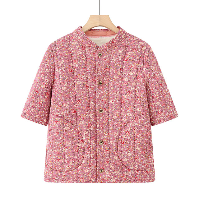 Mother's clothing autumn and winter new vest middle-aged and elderly women's winter half-sleeved jacket thickened velvet warm small cotton coat