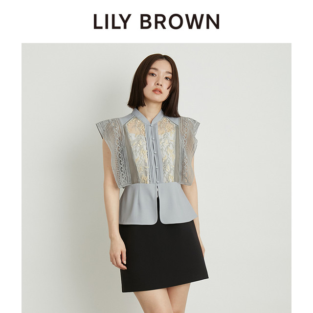 Lily brown spring and summer high -waisted zipper wild babes A -line short skirt lwfs242117
