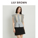 Lily brown spring and summer high -waisted zipper wild babes A -line short skirt lwfs242117
