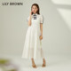 LILY BROWN Spring and Summer New Chinese style buckle hollow lace dress LWFO232002