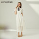 LILY BROWN Spring and Summer New Chinese style buckle hollow lace dress LWFO232002