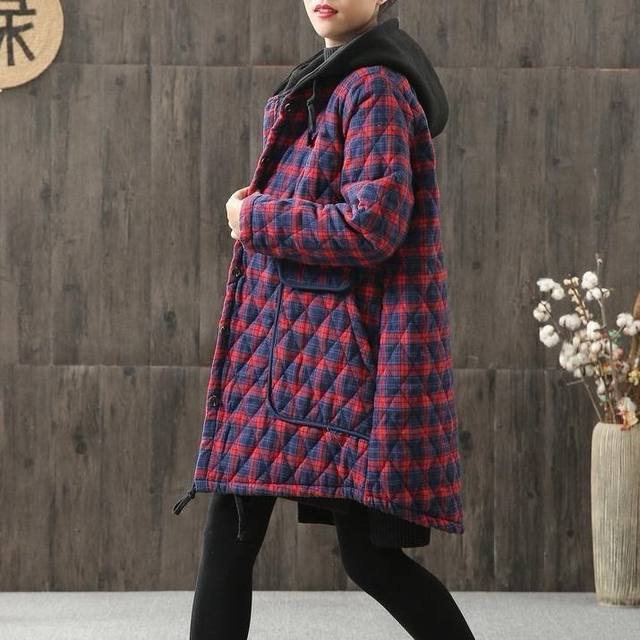 Large -size cotton jacket female winter coat female autumn and winter literary retro loose and thick cotton jacket 200jin [Jin is equal to 0.5 kg] to wear