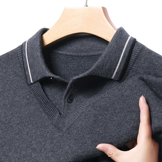 Woodpecker Winter Holiday Two Pure Color Sweater Male Thick Bottom Shirts Mid -young Fashion Sweat Male Shirt Collar
