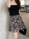 Large size high-end ruffled floral skirt for women in summer new high-waisted temperament A-line skirt versatile short skirt