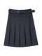 Large size black mid-length pleated skirt for women in spring and autumn high-waisted retro college style skirt slim suit a-line skirt