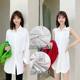 2025 Shirts Female Autumn and Winter Mid -length Stacking Inner Piece with Velvet Magic Planet with white vest sleeveless shirt