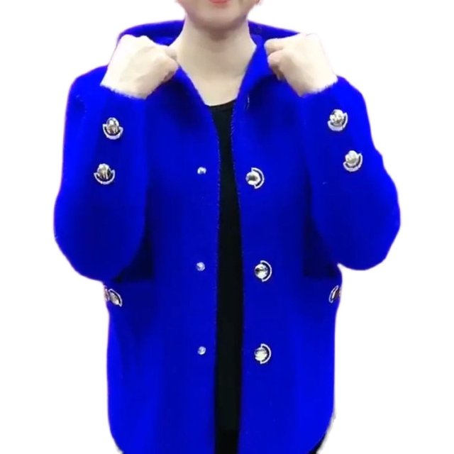 2021 Autumn and Winter Internet celebrity popular imitation mink velvet middle-aged mother's wear short style fashionable loose hooded jacket trendy