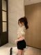 French retro bow polka dot shirt for women summer design short puff sleeves slim waist shirt top