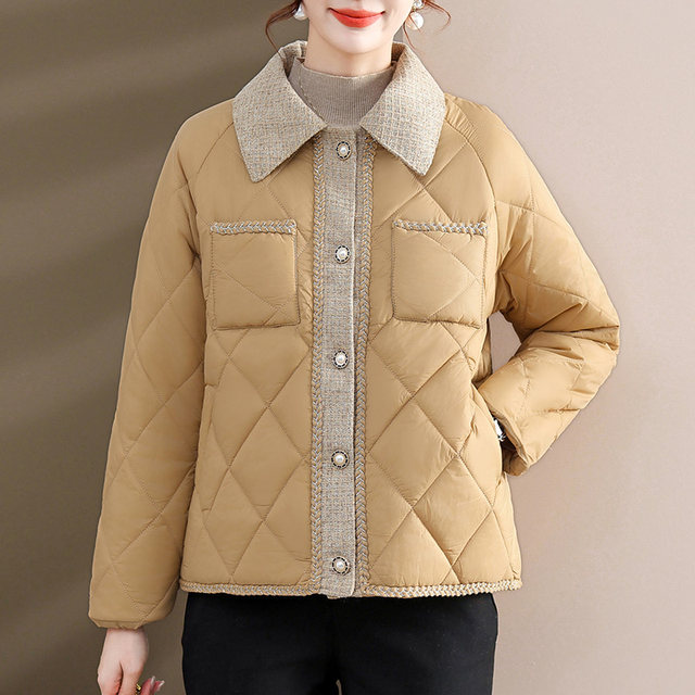 Middle-aged mother winter cotton-padded coat new autumn and winter small fragrance style cotton-padded coat short warm middle-aged and elderly women's cotton-padded jacket