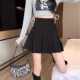 Large size black pleated skirt for women 2024 new summer versatile high-waisted A-line small hip-pack skirt