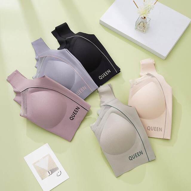Large size sports underwear wide shoulder straps without steel rings large cup vest bra big breasts small cross straps anti-sliding shoulder straps