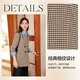 Prich shopping malls in the same suit autumn and winter contain cotton wool double -breasted small grid jacket female