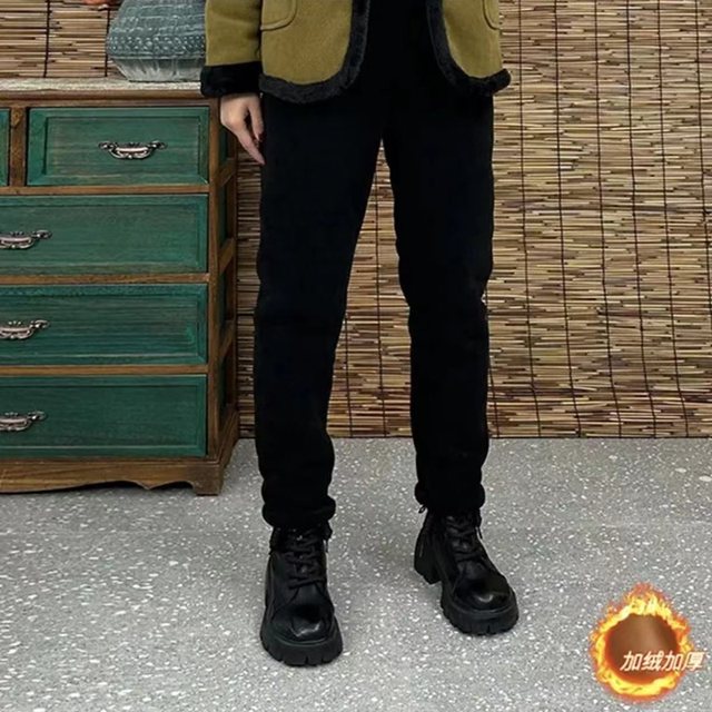 Chinese style disc button pajamas plus velvet thickening suit for women winter new coral velvet three-layer quilted outer two-piece set