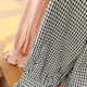 Large size plaid shirt for women, fat mm soft cotton spring clothes, literary black ears, stand collar, loose fat girl long-sleeved shirt