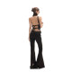 
Fanptntox plush warm turtleneck halterneck sleeveless vest retro hottie waist backless strappy top