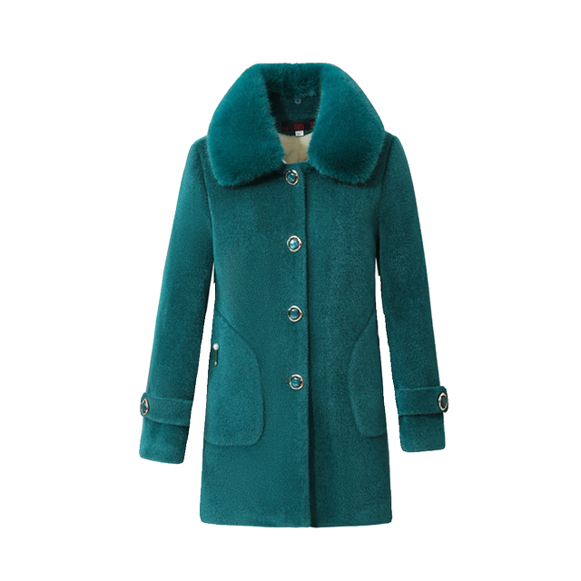 Mom Winter Winter Mink Velveted Set Women's Middle Middle -aged Middle -Elderly Middle -aged and Elderly Plus Deep Wool Woolen Coat