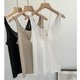 300Jin [Jin equals 0.5 kg] Summer pure desire high and low collar front and back two-wear vest women's large size fat MM slim and versatile sleeveless suspender