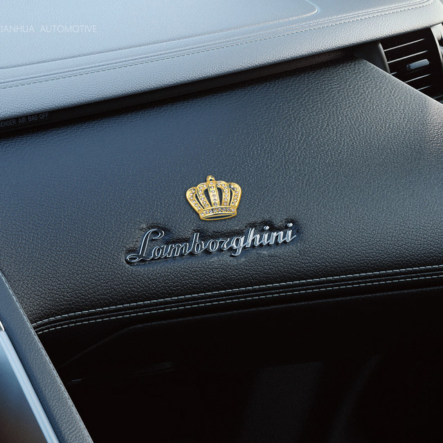 Diamond-inlaid crown metal car sticker car 3D three-dimensional ...