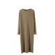 Long -sleeved knitted dress female autumn and winter new round neck loose medium long sweater skirt with coat bottom skirt