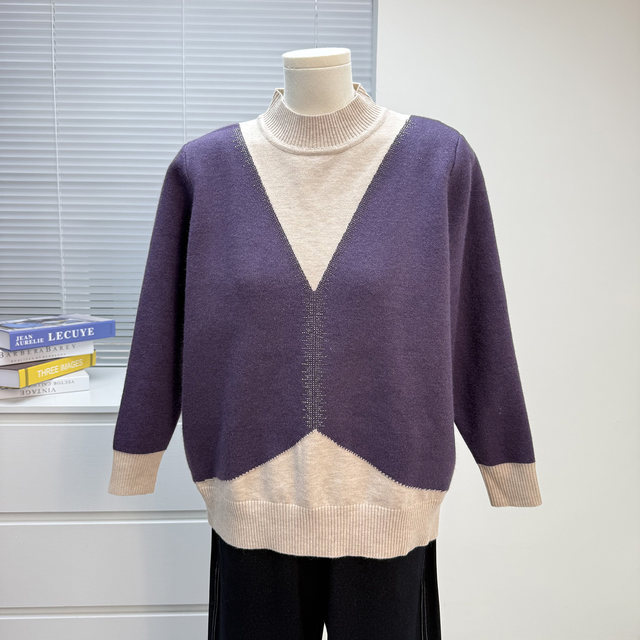 
Mother's clothing autumn and winter 2025 new sweater middle-aged and elderly women's one-piece velvet thickened loose tops plus velvet bottoming shirt