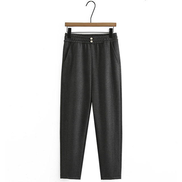 Middle-aged and elderly women's velvet pants women's thickened mom's pants plus size elderly winter pants grandma and old lady trousers