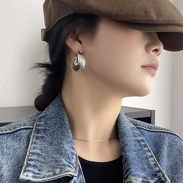925 silver needle earrings silver irregular twisted earrings design sense Hong Kong style earrings 2024 new hot style fashion