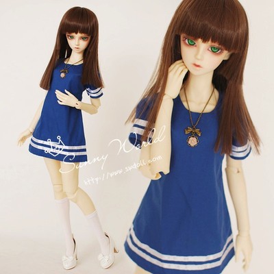 taobao agent [The spot is sold without complementary] BJD skirt navy wind dress 3 points and 4 points SD baby use SWDOLL