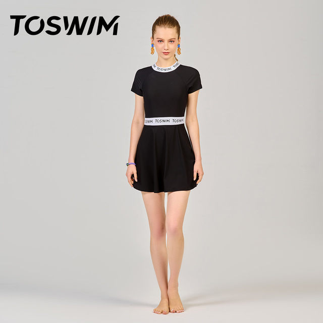 TOSWIM body dress swimsuit women's summer swimsuit covers flesh and looks slim and backless swimsuit sun protection beach vacation style